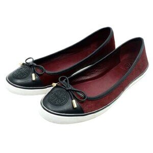 TORY BURCH~Skylar Flats~ CALF HAIR & BLACK LEATHER CAP TOE SNEAKER SHOES Sz 10M